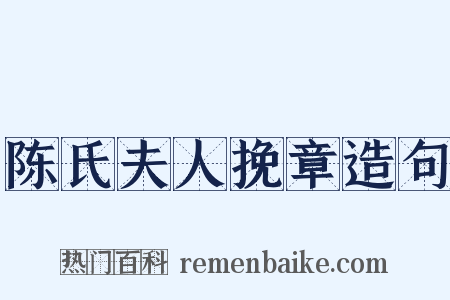 陈氏夫人挽章造句是什么意思的图片